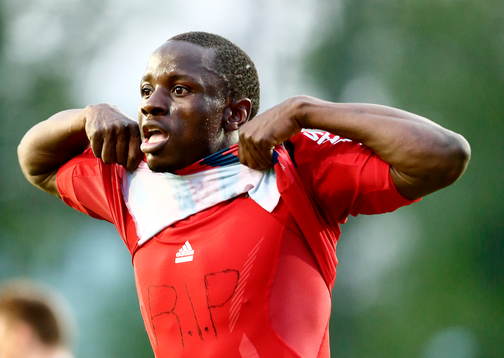 Djurgårdens Nyasha Mushekwi jublar