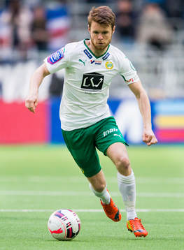 Hammarbys Måns Söderqvist med bollen