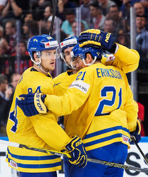 Sveriges Oscar Klefbom, Oliver Ekman Larsson och Loui