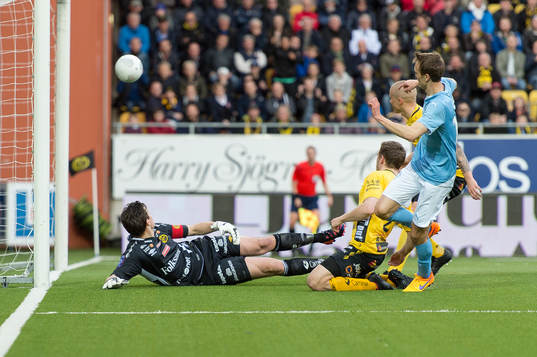 Malmö FFs Magnus Wolff Eikrem gör 0-1