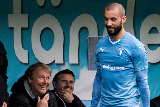 Malmö FFs Åge Hareide och Guillermo Molins