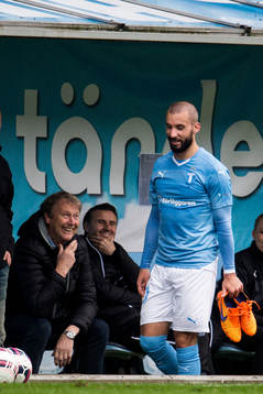 Malmö FFs Åge Hareide och Guillermo Molins