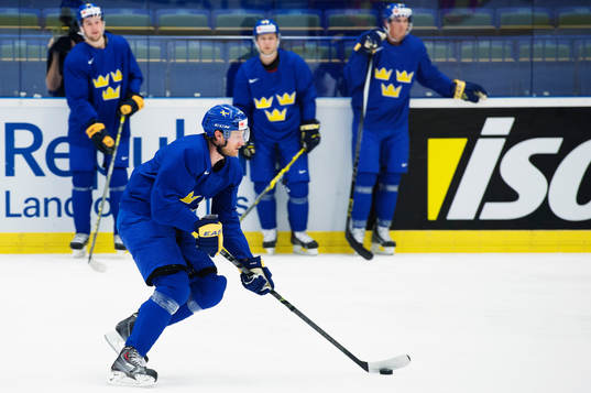 Staffan Kronwall på Sveriges ishockeylandslags träning