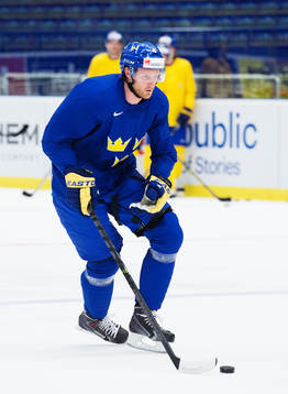 Staffan Kronwall på Sveriges ishockeylandslags träning