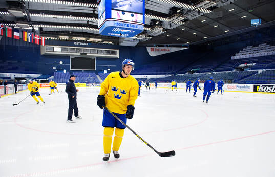 Jimmie Ericsson på Sveriges ishockeylandslags träning