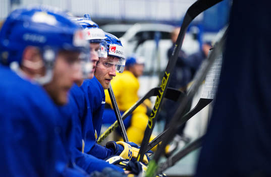Staffan Kronwall på Sveriges ishockeylandslags träning
