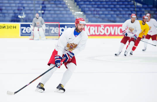 Ilya Kovalchuk på Rysslands ishockeylandslags träning