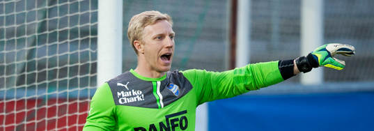 IFK Malmös målvakt Daniel Pode i matchen i division 2