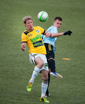 IFK Hässleholms Niklas Jönsson och IFK Malmös Jörgen