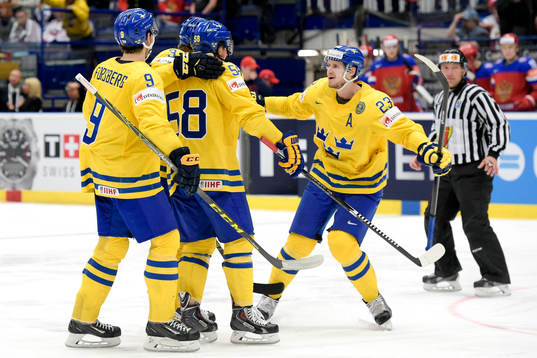 Sveriges Filip Forsberg, John Klingberg, Anton Lander och
