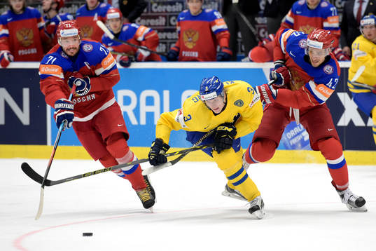 Rysslands Ilya Kovalchuk (v) och Artyom Anisimov  (h)i