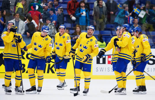 Sveriges Oliver Ekman Larsson, Victor Rask, Loui Eriksson,