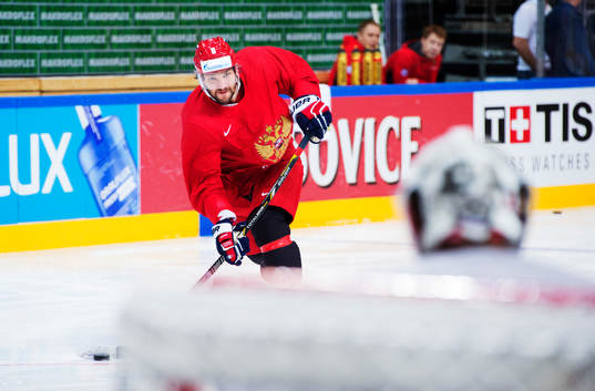 Alexander Ovechkin på Rysslands ishockeylandslags träning