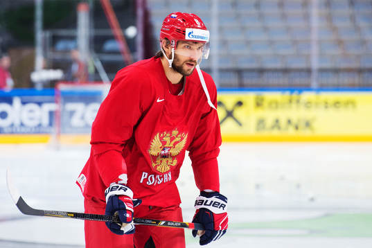 Alexander Ovechkin på Rysslands ishockeylandslags träning