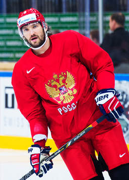 Alexander Ovechkin på Rysslands ishockeylandslags träning