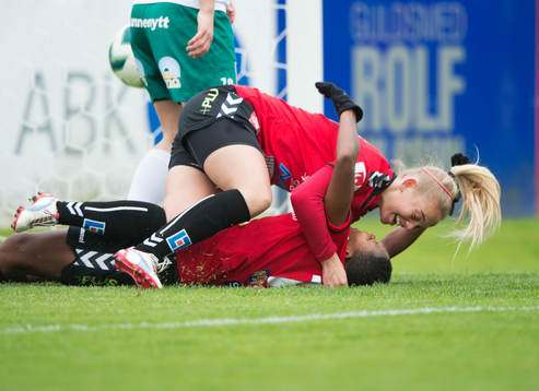 Kristianstads Ida Rebecca Guehai har gjort segermålet 2-1