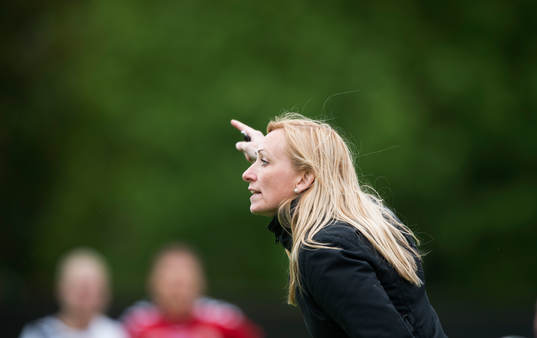 Kristianstadstränare Elisabet Gunnarsdottir i matchen i