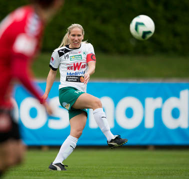 Mallbackens lagkapten Frida Broström i matchen i