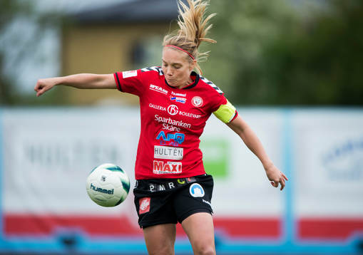 Kristianstads lagkapten Margret Lara Vidarsdottir i matchen