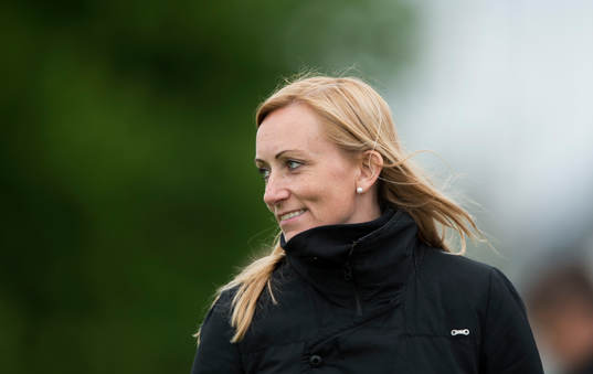 Kristianstads tränare Elisabet Gunnarsdottir i matchen i