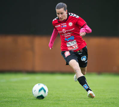 Kristianstads Johanna Rasmussen i matchen i damallsvenskan