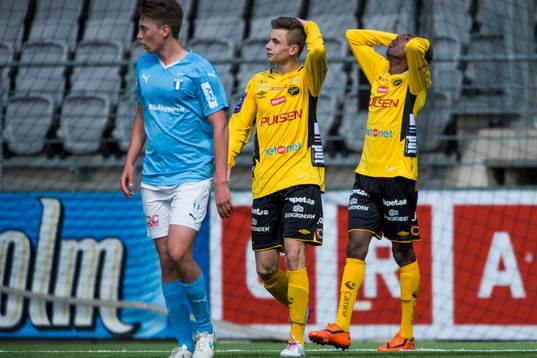Elfsborgs Filip Varenhed och Abdisalan Hassan Ibrahim deppar