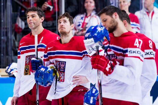 Tjeckiens Jaromir Jagr (v) deppar