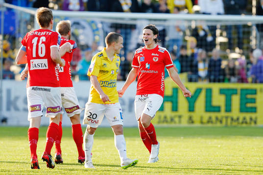 Kalmars spelare jublar