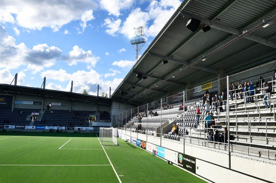 Översikt inne på Gavlevallen före fotbollsmatchen i