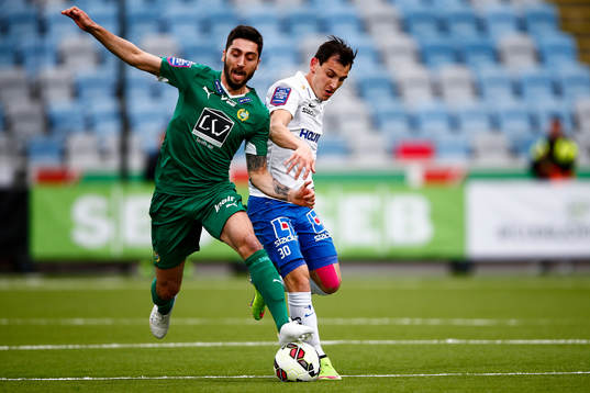 Hammarbys Nahir Besara och Norrköpings Nikola Tkalcic