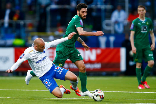 Norrköpings Daniel Sjölund och Hammarbys Nahir Besara