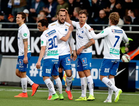 Norrköpings Arnór Ingvi Traustason, Nikola Tkalcic, Emir