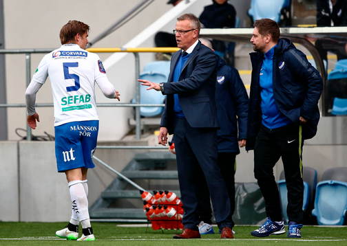 Norrköpings Christoffer Nyman och tränare Jan Andersson