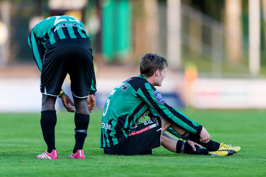 Varbergs Thomas Boakye och Anton Tideman deppar