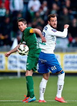 Hammarbys Johan Persson och Norrköpings Emir Kujovic