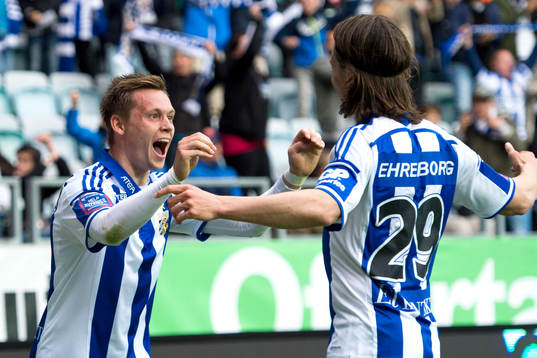 IFK Göteborgs Jakob Ankersen och Lasse Vibe firar