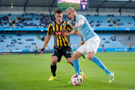 Häckens Gunnar Heidar Thorvaldsson och Malmö FFs Filip