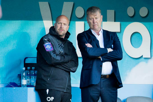 Malmö FFs tränare Åge Hareide och assisterande tränare