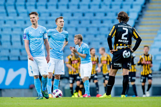 Malmö FFs Markus Rosenberg och Magnus Wolff Eikrem deppar