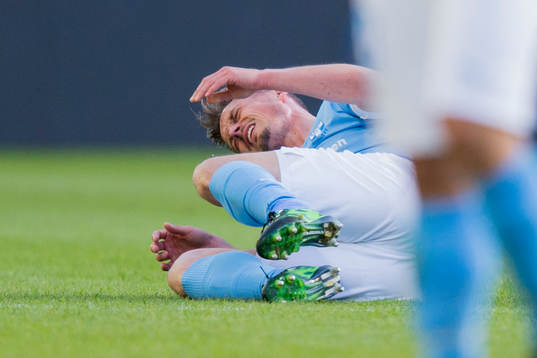 Malmö FFs Markus Rosenberg grinar illa