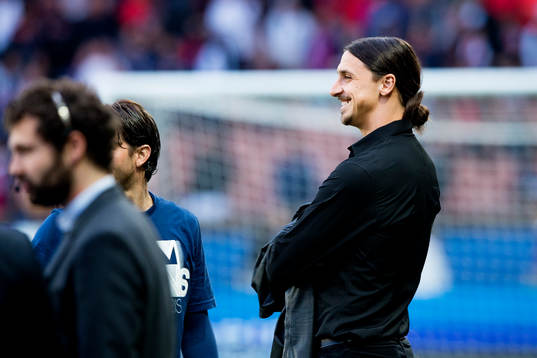 s Zlatan Ibrahimovic före fotbollsmatchen i Ligue 1 mellan