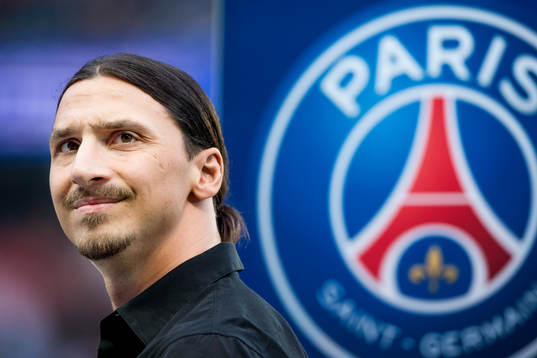 s Zlatan Ibrahimovic före fotbollsmatchen i Ligue 1 mellan