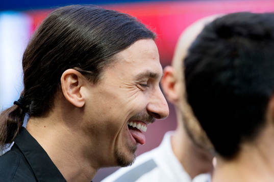 s Zlatan Ibrahimovic före fotbollsmatchen i Ligue 1 mellan