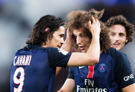 s Edinson Cavani och David Luiz jublar