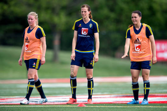 Sveriges Jenny Hjohlman, Lotta Schelin och Emilia Appelqvist