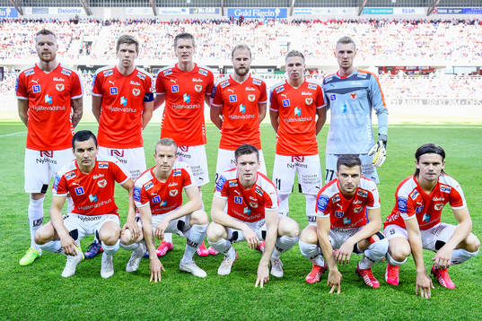 Kalmars laguppställning före fotbollsmatchen i
