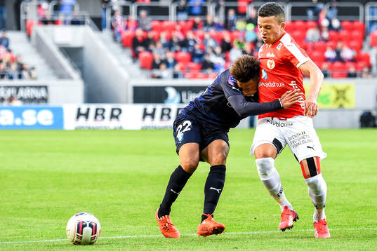 Malmö FFs Tobias Sana och Kalmars Ismael Silva Lima