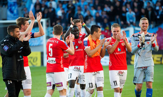 Kalmarspelarna bl a Victor Agardius , Emin Nouri , Jonathan
