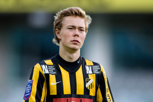 Häckens Joel Andersson innan fotbollsmatchen i Allsvenskan