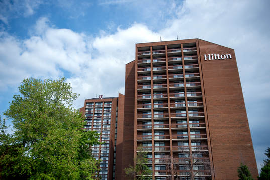 Vy över spelarnas hotell